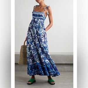 ISO FARM RIO DRESS MAXI BLUE SWEET RIO OFF‎ WHITE XS or S